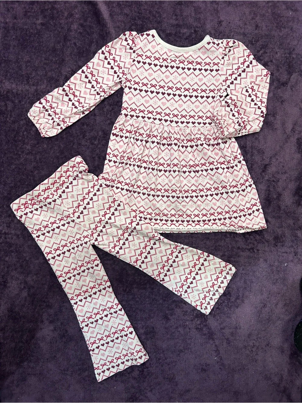 Garanimals White and Burgundy Fair Isle Two-Piece Set